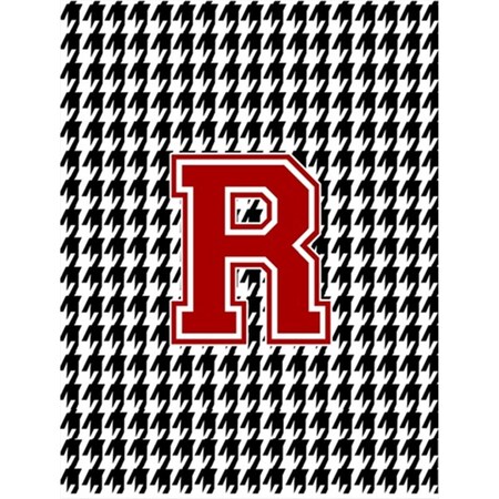Carolines Treasures 11 x 15 in. Houndstooth Black R Monogram Initial Garden Size Flag CJ1021-R-GF
